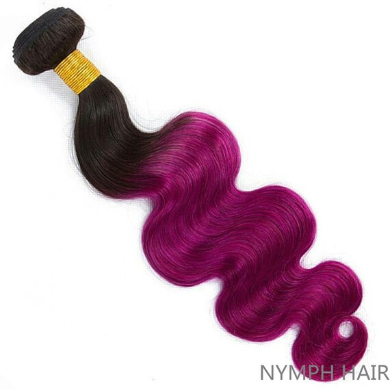 3bundles Body Wave Ombre Hair Bundles 2tone 1b Purple Human Etsy