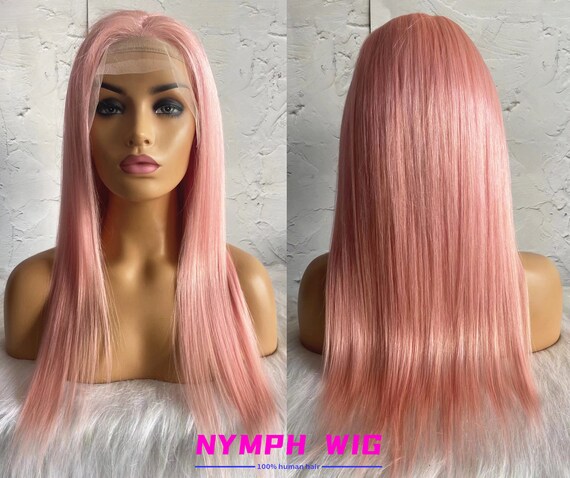 Pink Hair Wigs Frontal Lace Human Hair Wigs Glueless Full Lace Wig Pink Hair Wigs Preplucked Hair Pink 360 Lace Wigs for Women Grey Wigs Etsy UK
