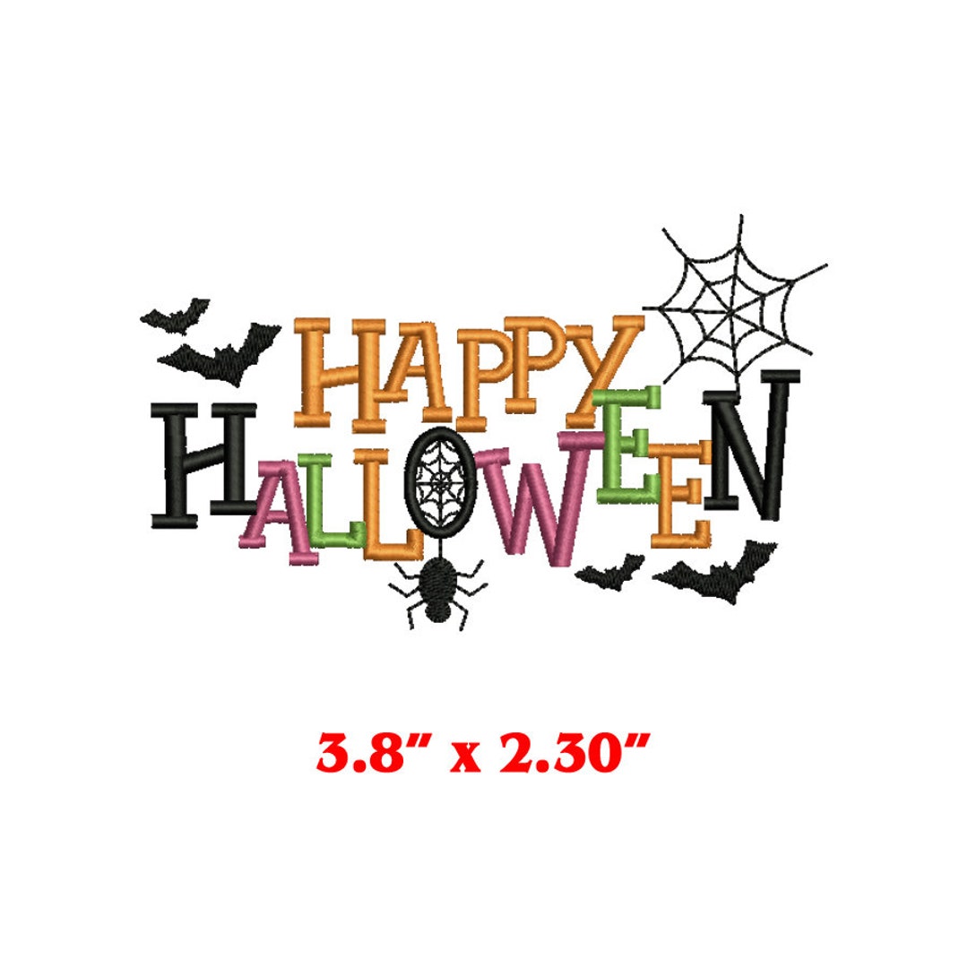 Happy Halloween Embroidery Design Halloween Designs File for Etsy