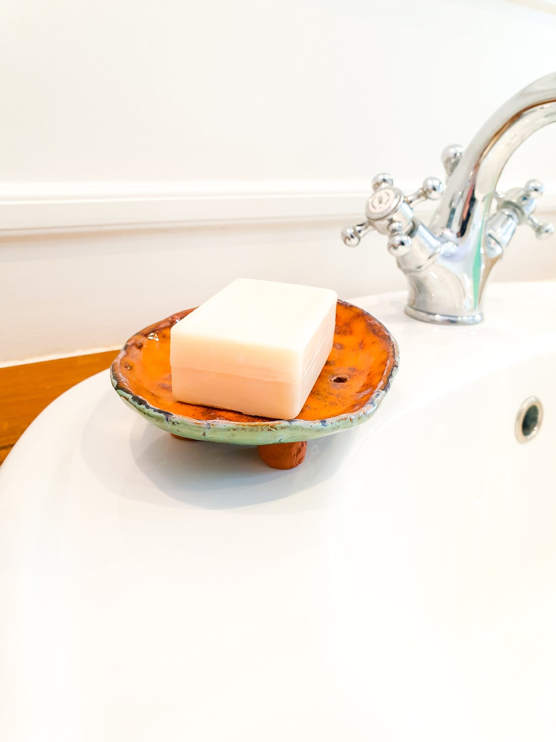 Classic Style Orange Ceramic Self Draining Soap Dish Ready Etsy