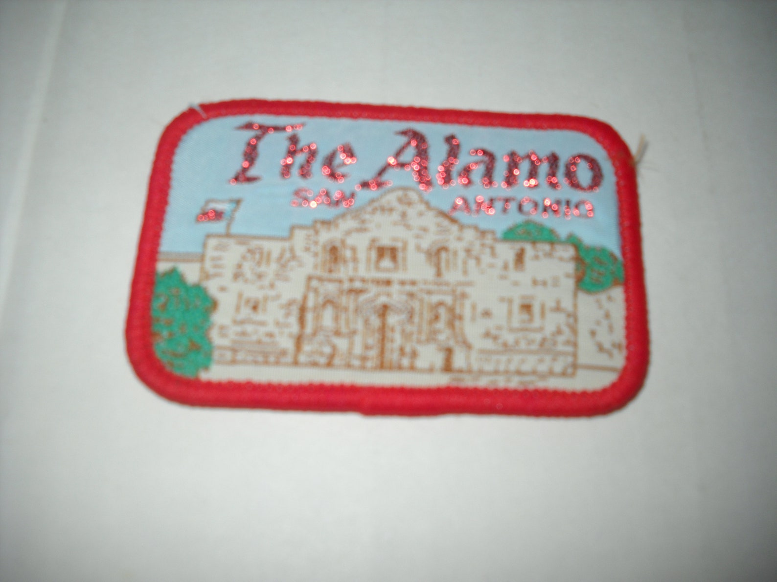 Patch The Alamo San Antonio Texas metallic thread blue red Etsy