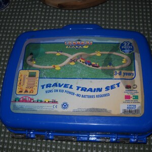 Battat Traxx travel train set 37 pieces engine cars wood | Etsy