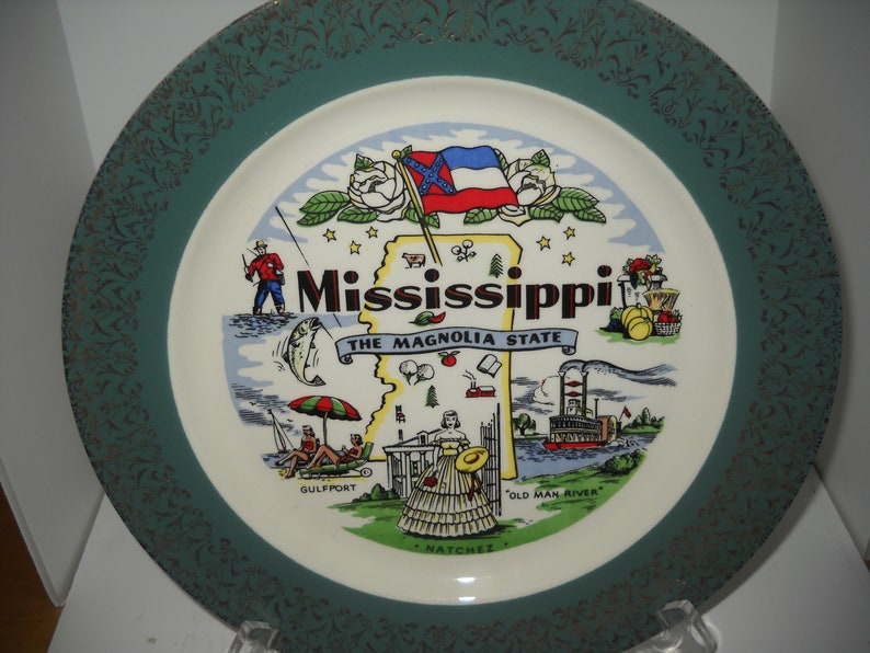 Mississippi Magnolia State Collector State Plate Souvenir Etsy