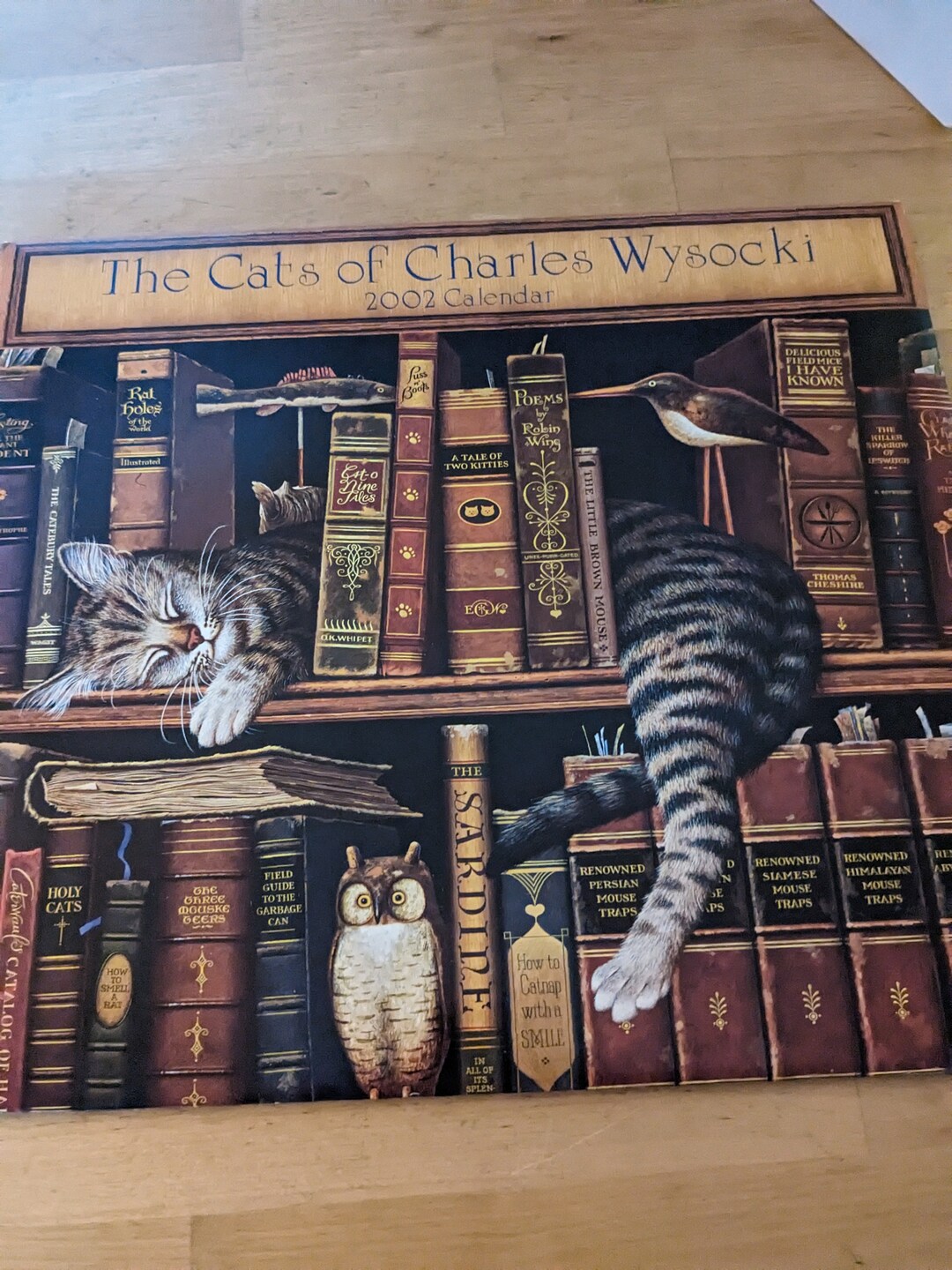 Wall Calendar Charles Wysocki 2002 Cats in Sleeve Never Opened AMCAL