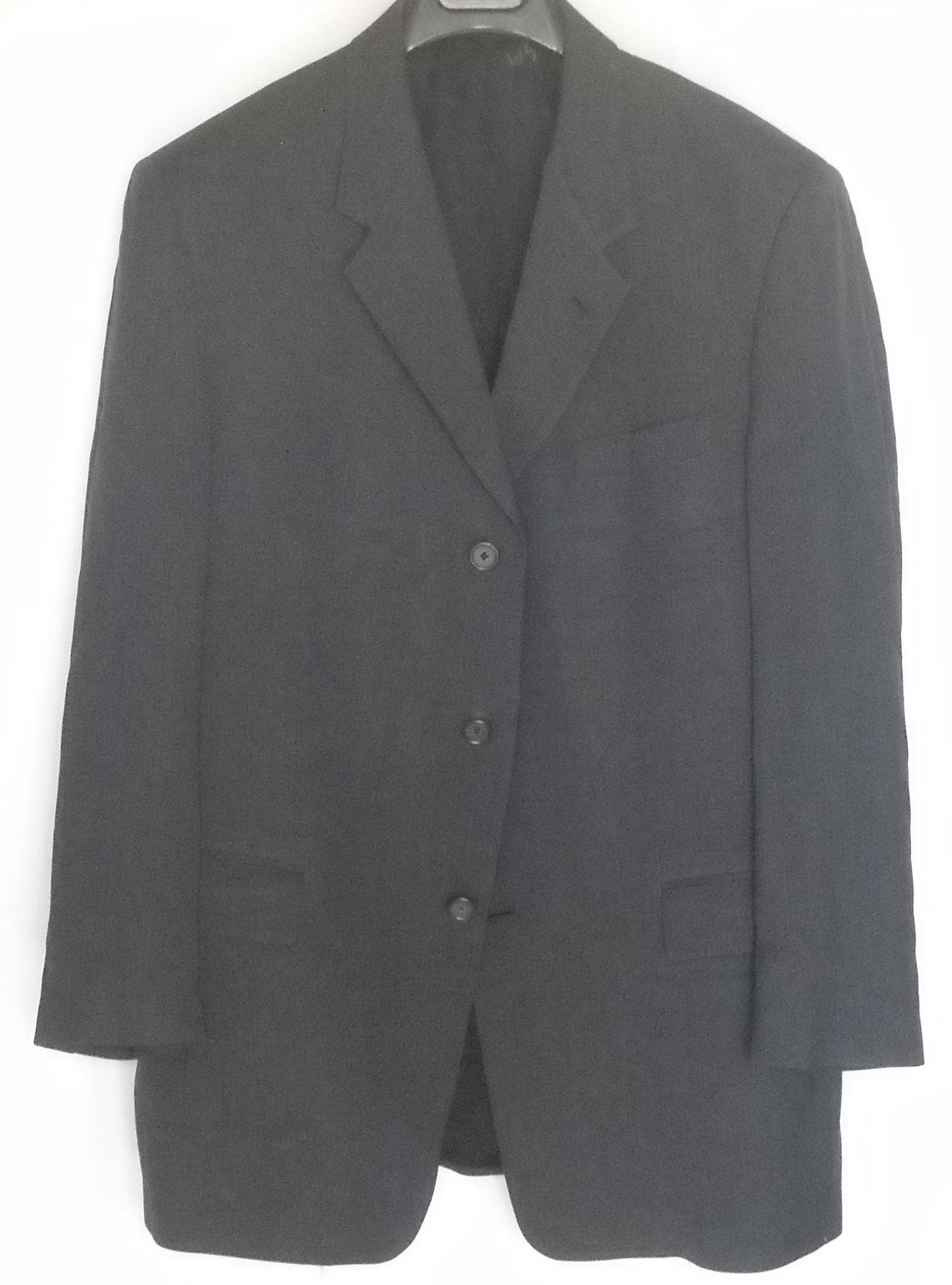 Kenneth Cole dark charcoal gray stripe 3 button suit no vent | Etsy