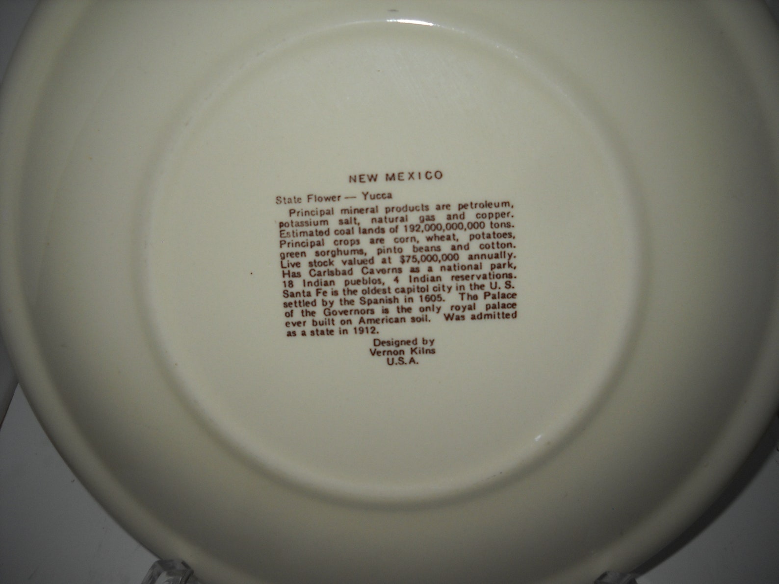 New Mexico Collector State Plate Souvenir Ceramic Vintage Full Etsy