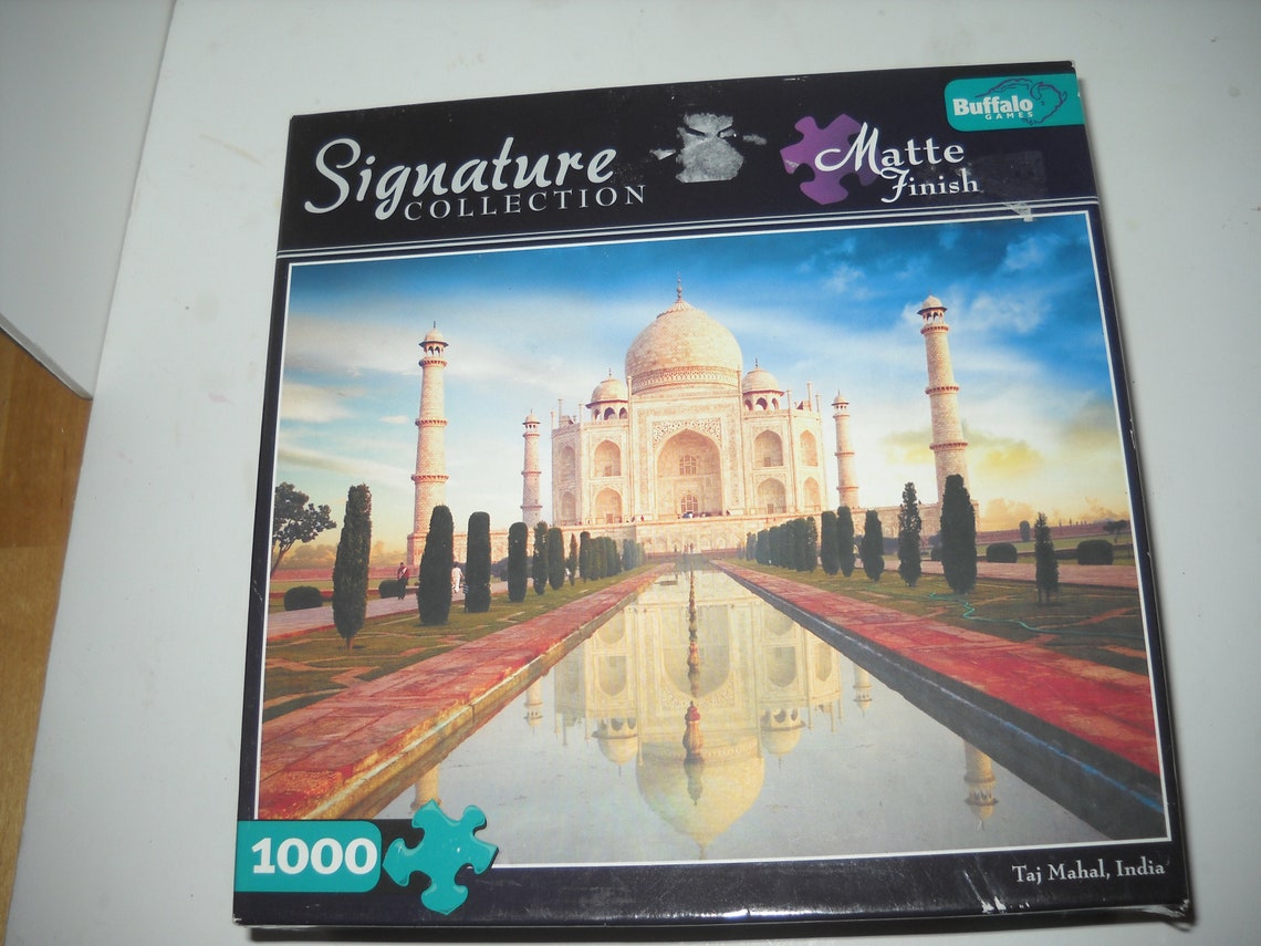 1000 piece jigsaw puzzle Taj Mahal India with poster Buffalo Etsy