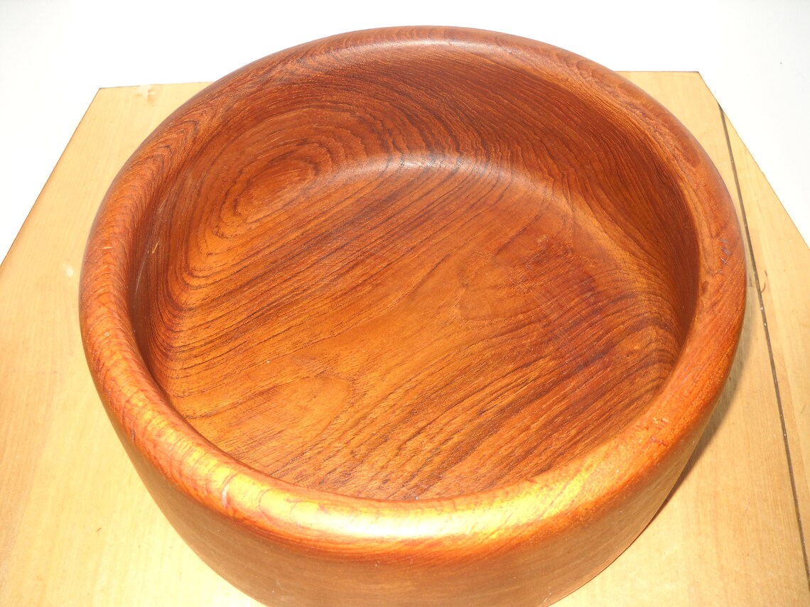 Vintage Salad serving bowl Goodwood Teak Thailand wood bowl Etsy