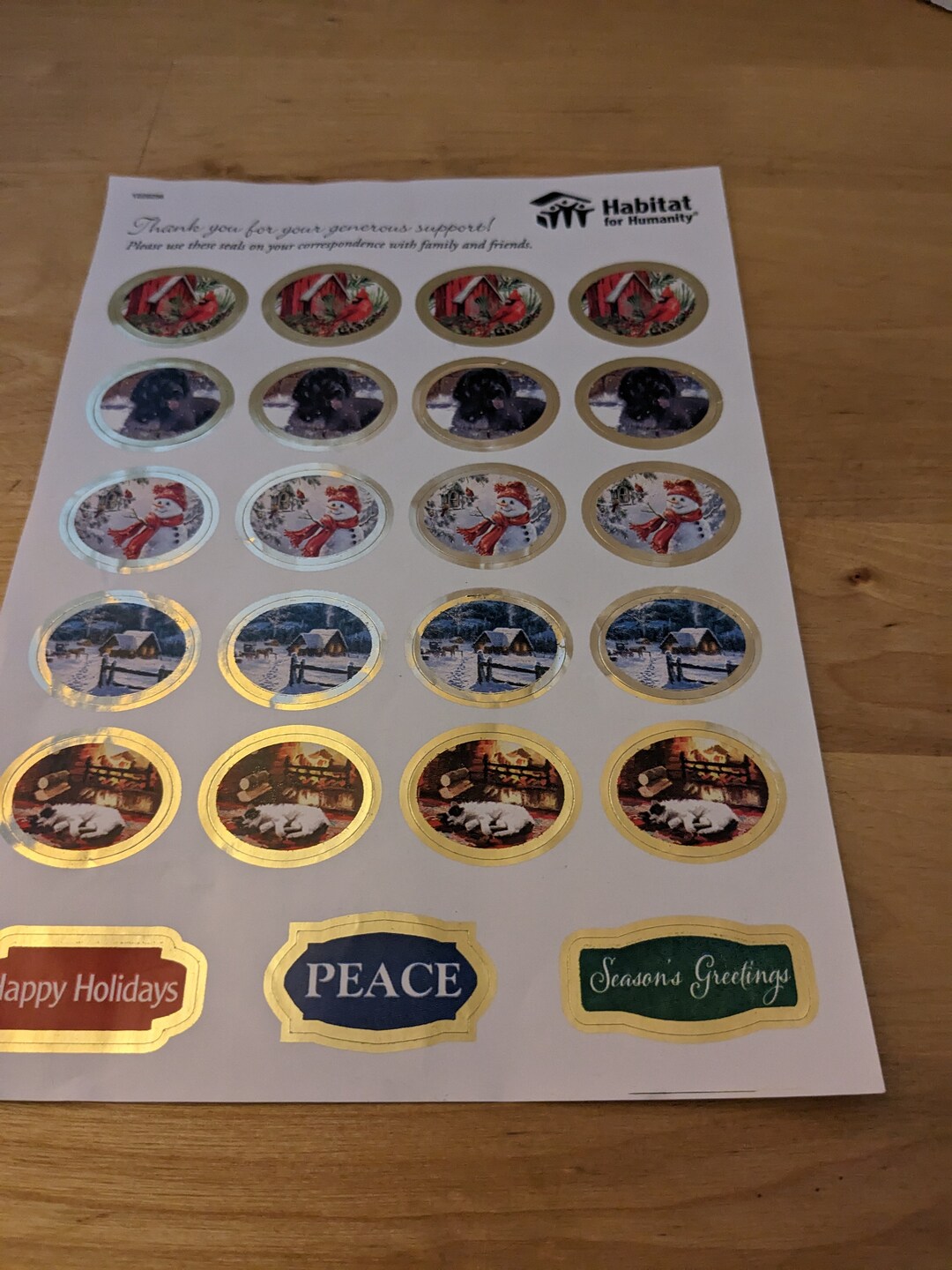 Christmas Seals Stickers Gold Trim Oval 23 Total 5 Patterns Habitat for