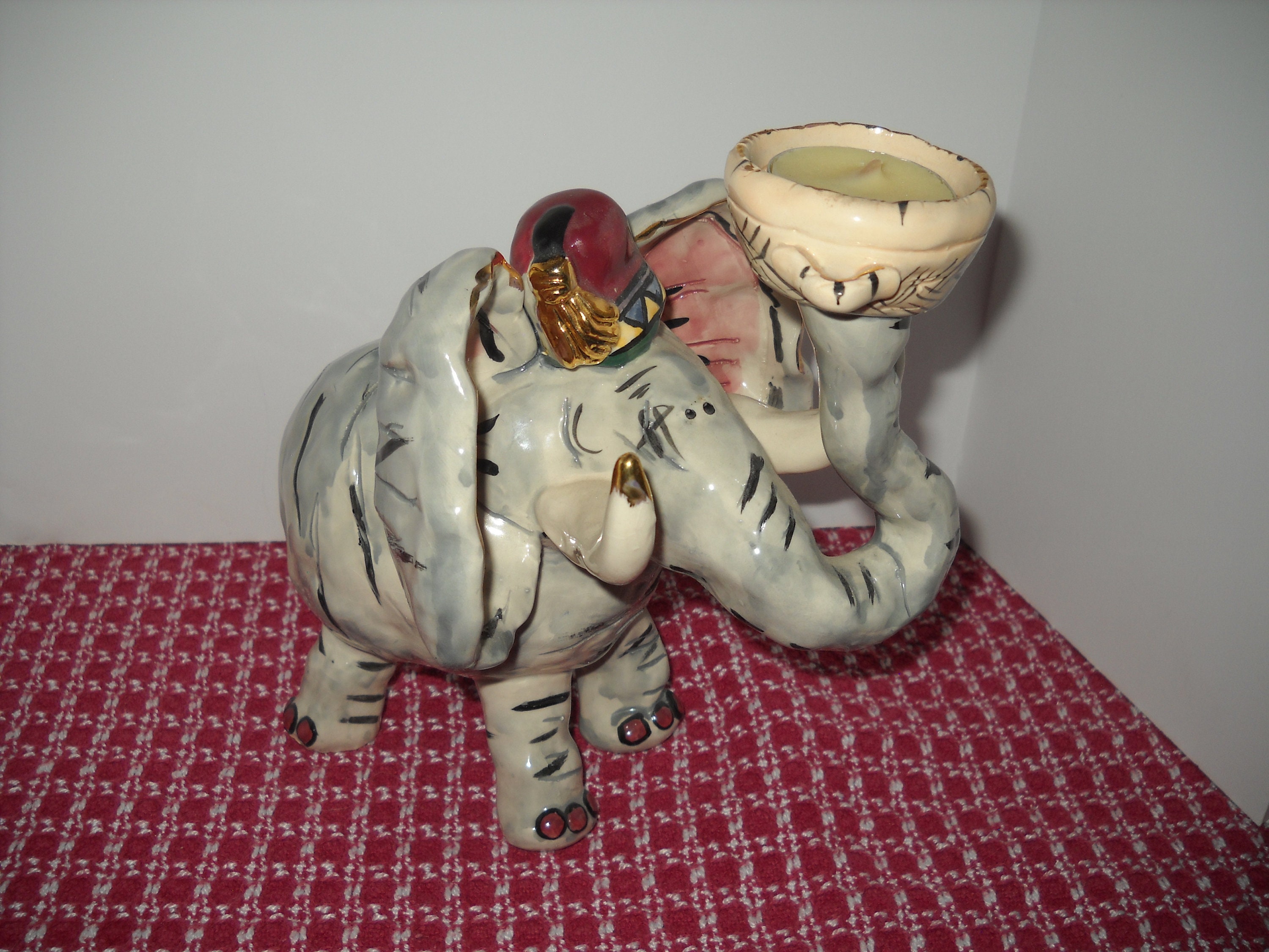 Elephant Votive Candle Holder Heather Goldminc Blue Sky Etsy