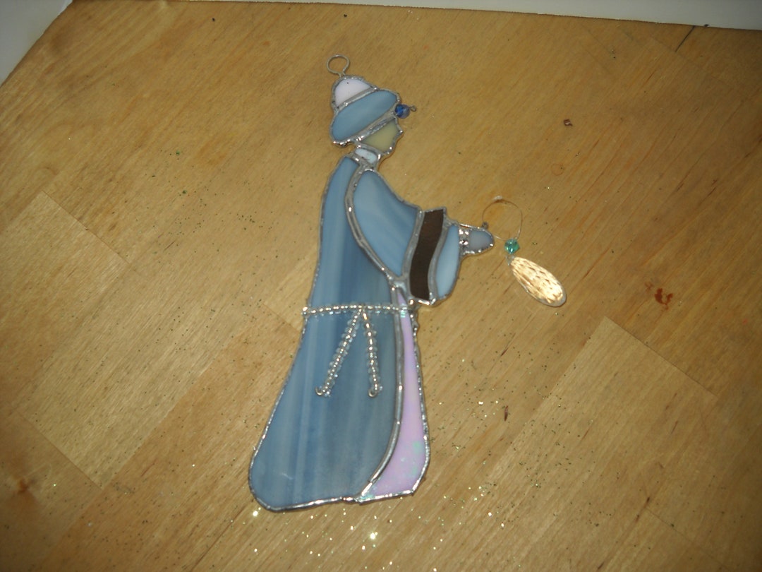 Glass Suncatcher King Wiseman Nativity Stained Ornament Leaded Etsy