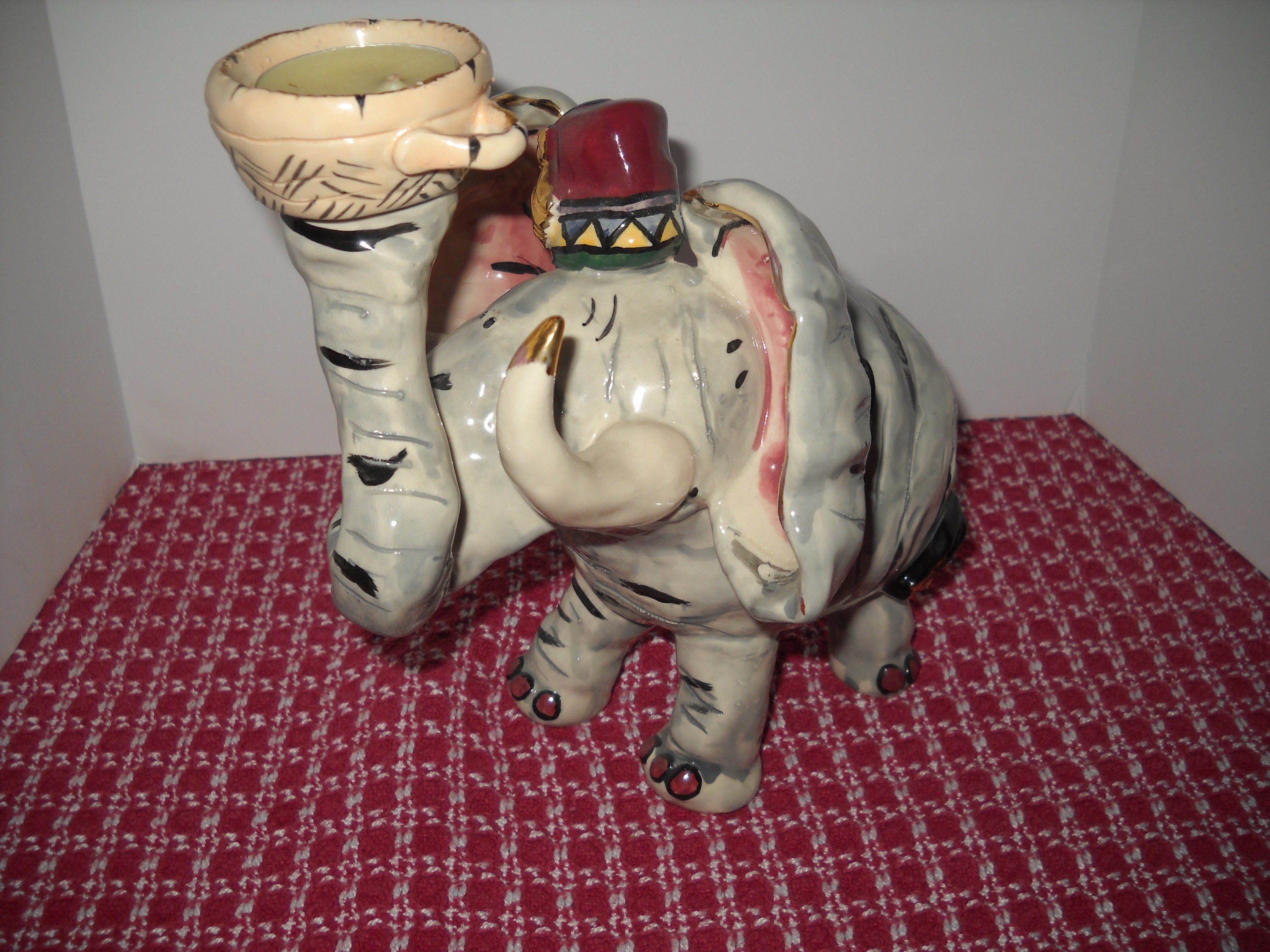 Elephant Votive Candle Holder Heather Goldminc Blue Sky Etsy