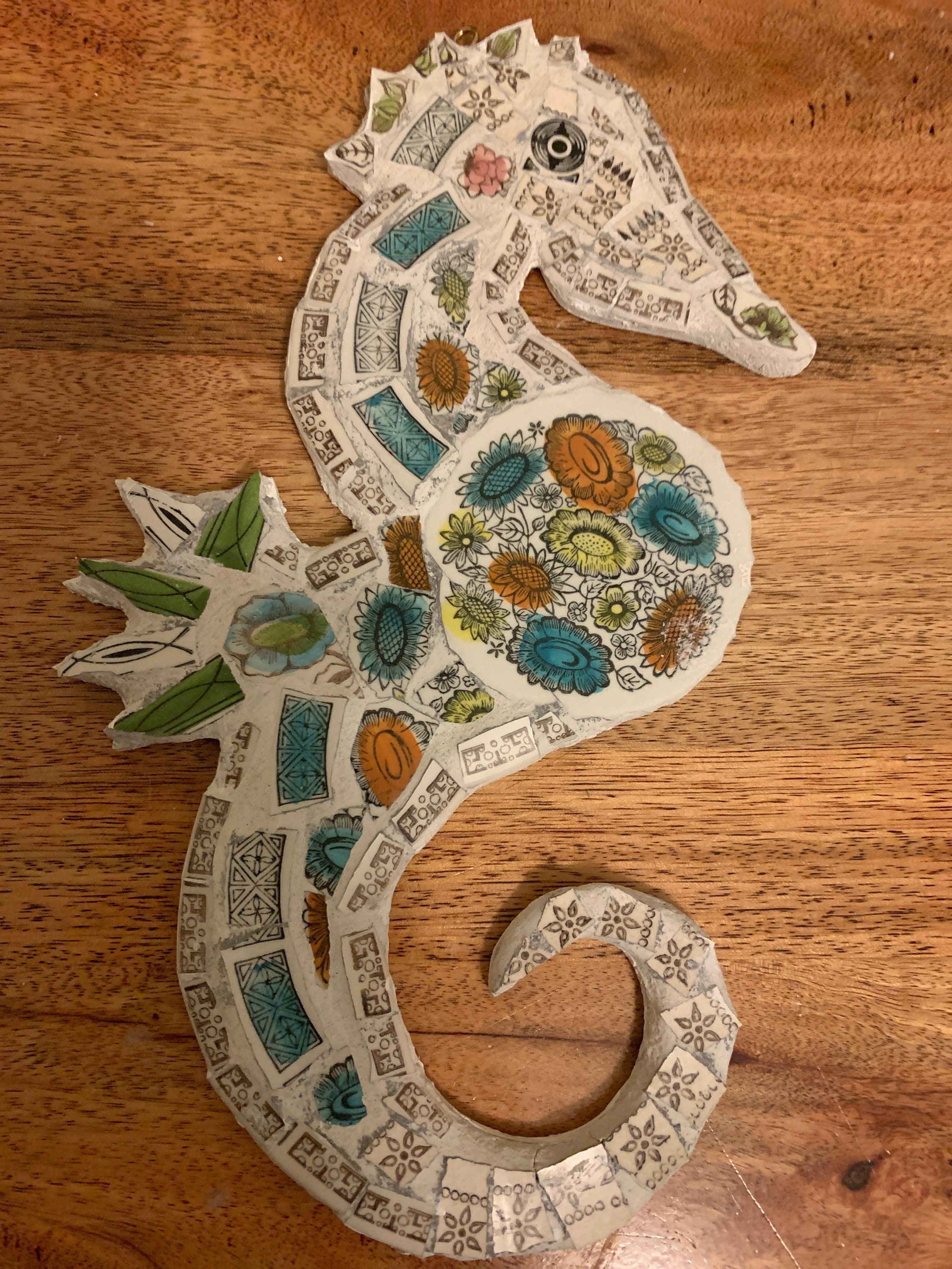 Mosaic seahorse Etsy