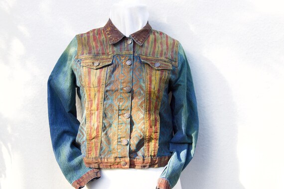 painted denim jacket etsy