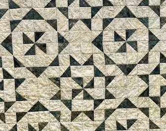 Serenity Batik Lap Quilt/Sofa Throw in Charcoal and Ivory