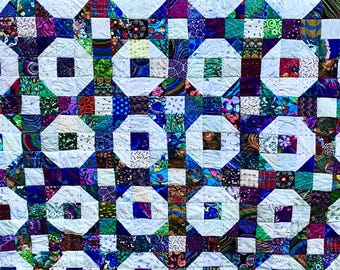 Scrappy Medallion Patchwork Queen Quilt