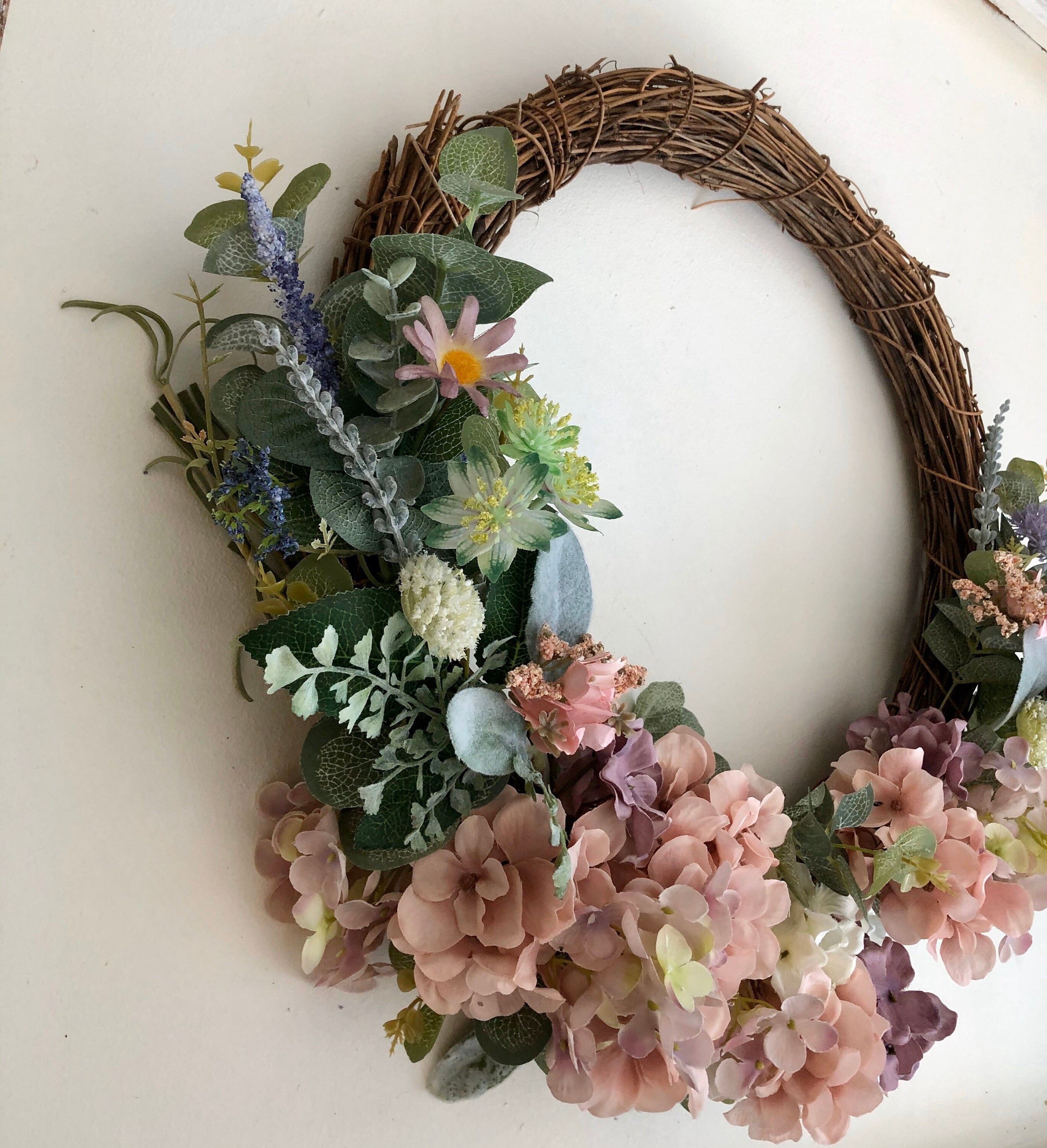 Floral wreath rattan wreath door wreath wreath Etsy