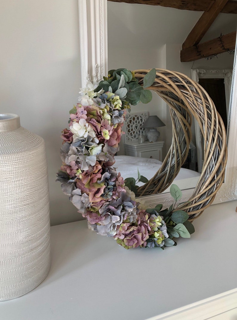 Floral willow door wreath Etsy