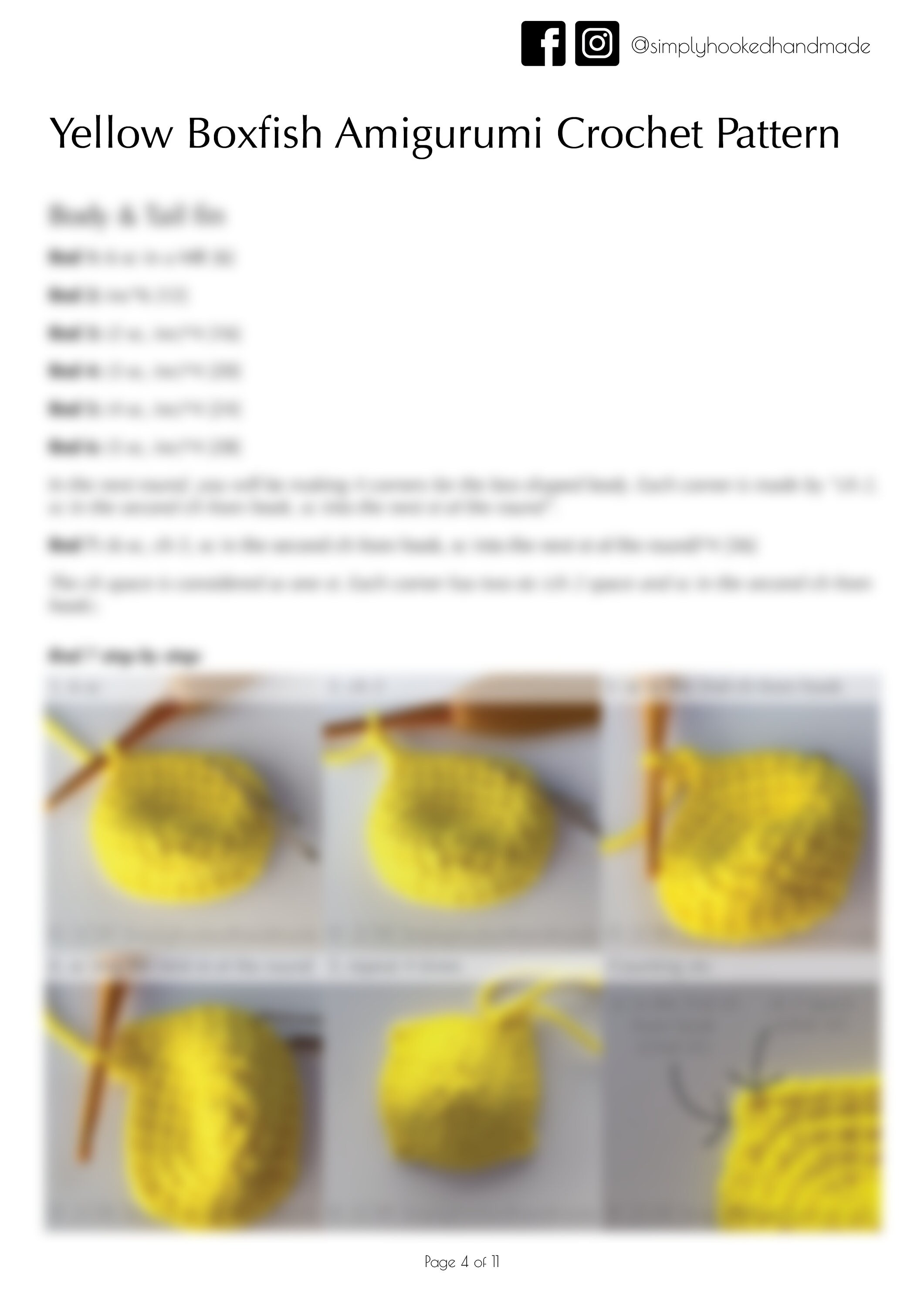 Yellow Boxfish Amigurumi Crochet Pattern - Etsy