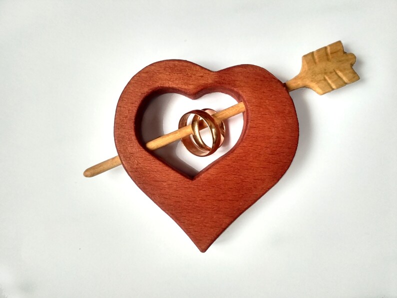 wooden heart ring box