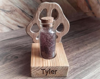 Custom Wooden Pet Hair Memorial, Dog Loss Gift, Personalised Pet Fur Memorial Keepsake, Pet Loss Sympathy Gift, Pet Ashes Box, Dog Memorial