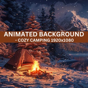 Vtuber Background, Cozy Campsite Animated Background  Vtuber street Twitch Streaming Moving Wallpaper Vtuber Overlay