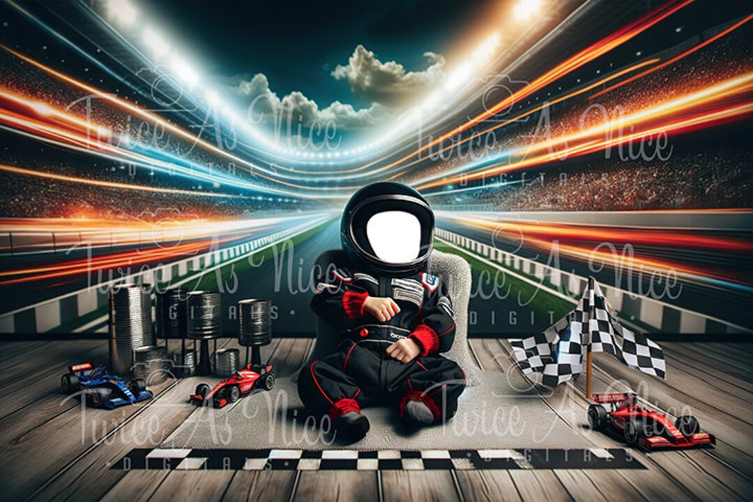 Racing Theme Newborn Digital Backdrop, Car Track Photo, Baby Boy ...
