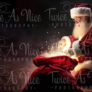 Sfondo digitale di Babbo Natale, sfondo digitale di Natale, download digitale, modello di Natale, Babbo Natale magico