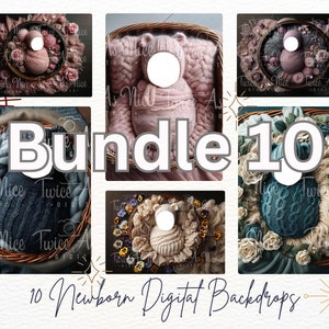 Paquete de insertos de rostros para fondos digitales de recién nacidos, accesorio de fotografía floral, juego de 10 fondos con texturas suaves, plantilla de superposición para intercambio de cabezas