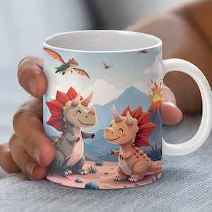 Dinosaur Mug Wrap Digital Download for 11oz and 15oz Mugs Cute Dinosaur Print Mug Design Instant Download Digital Art