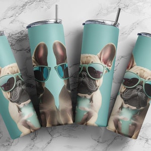 Dog Tumbler Wrap 20oz Sublimation Tumbler French Bulldog Design Straight Skinny Tumbler Wrap, High-Quality PNG, Digital Download