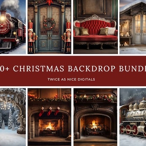 170+ Weihnachten Digital Backdrop, digitaler Hintergrund, Massives Weihnachtsbundle, digital zusammengesetzte digitale Überlagerung,