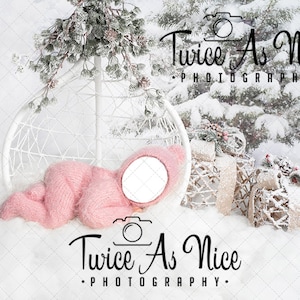 Christmas Digital Backdrop, newborn girl digital background, Newborn face insert digital background, newborn backdrop, baby head insert