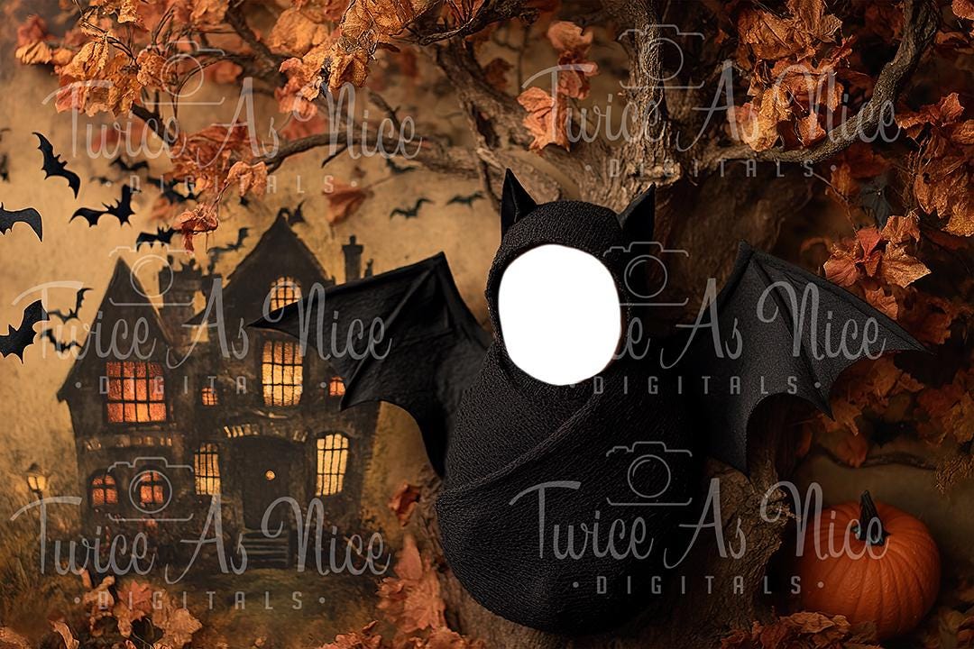 Newborn Digital Backdrop, Bat Background, Fall Digital Backdrop ...