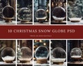 10 Christmas Digital Backdrops, PSD Snow Globe digital background , Massive Christmas Bundle, digital composite digital overlay ,