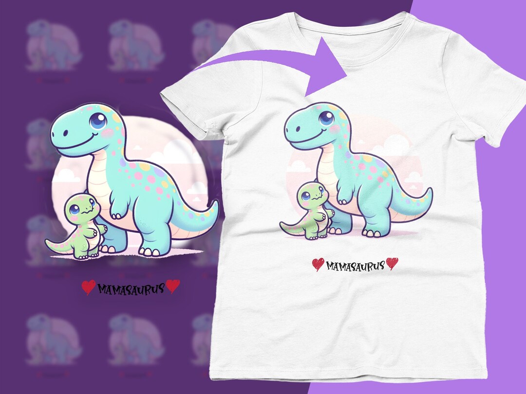 Cute Mamasaurus SVG, Motherhood Dinosaur Family, Mama T-rex and Baby ...