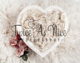 Newborn boho Digital Backdrop, newborn heart digital background, digital backdrop newborn, newborn girl backdrop, newborn digital prop