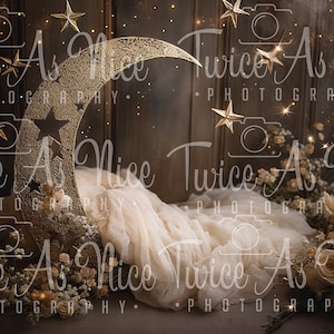 Newborn Digital Backdrop,  digital background newborn, digital, girl backdrop newborn, newborn digital composite digital, moon and flowers