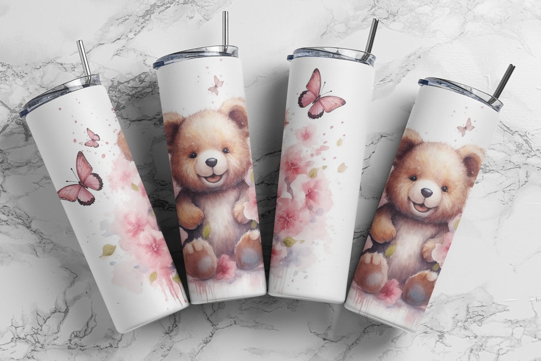 Teddy Bear Tumbler Wrap 20oz Sublimation Tumbler Design , 9.2x8.3 ...
