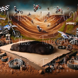 Newborn Digital Backdrop, Motocross Theme Photo Prop, Motorcycle Digital Background for Boys or Girls, Dirt Bike Nursery Decor Idea