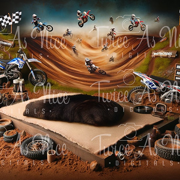 Newborn Digital Backdrop, Motocross Theme Photo Prop, Motorcycle Digital Background for Boys or Girls, Dirt Bike Nursery Decor Idea