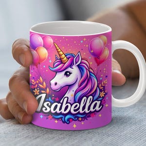 Einhorn Mug Wrap Design, digitaler Download, 11 Unzen und 15 Unzen PNG-Datei, magische Einhorn Kunst, süße digitale Becherverpackung