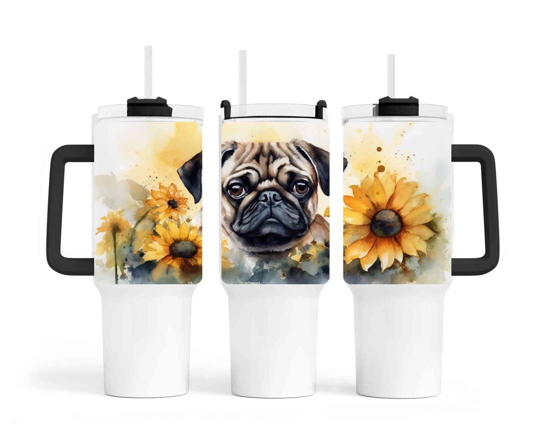 Dog Mom 40oz Tumbler Wrap 12.5"x6" Pug Dog Tumbler Wrap PNG Sublimation ...