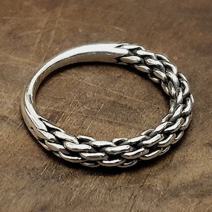 Viking Twisted Silver Ring