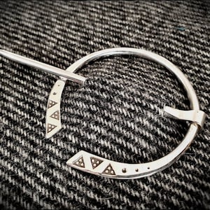 Wikinger Keltische Brosche, Sterling Silber Umhang Anstecknadel