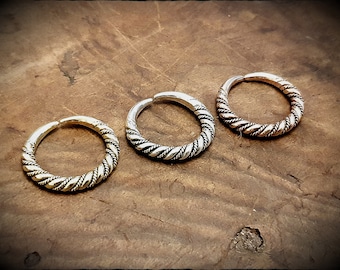 Viking Saxon Twisted Ring in Bronze, Brass or Sterling Silver