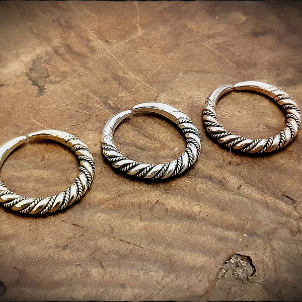 Viking Saxon Twisted Ring in Bronze, Brass or Sterling Silver