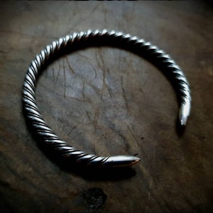 Viking Saxon Sterling Silver Twisted Bracelet Arm Ring