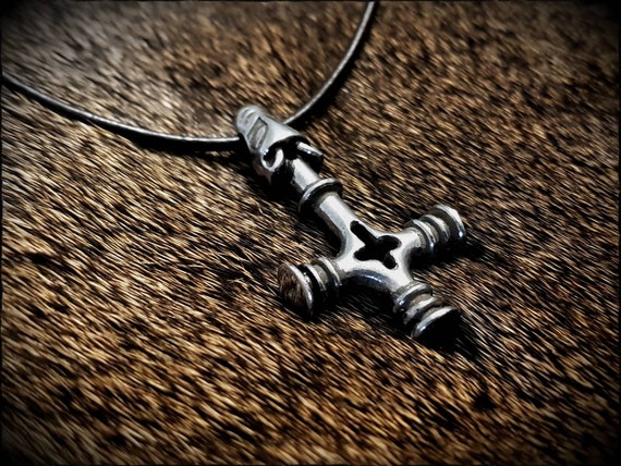 Viking Wolf Cross Hammer Mjölnir Pendant Necklace - Etsy
