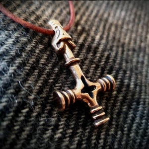 Viking Wolf Cross Hammer Mjölnir Pendant Necklace